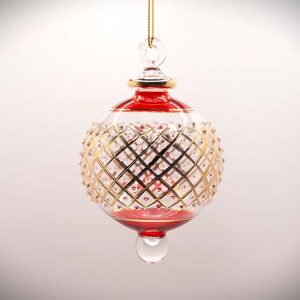 Wide Lattice Dot Ornament (XS,S,M,L) ~  Red